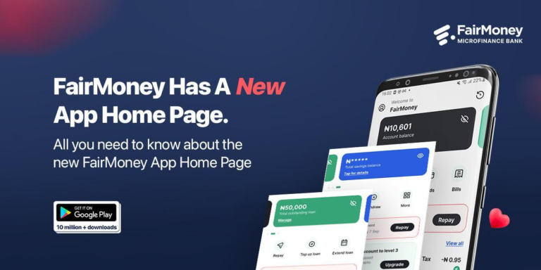 Fairmoney Revamps App, brings exciting features to the home page