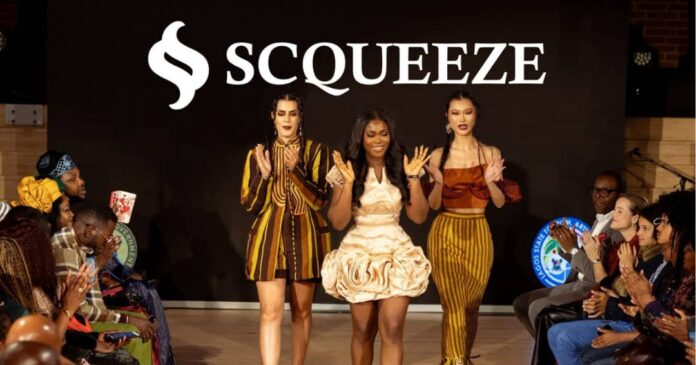 Sheye Oladejo and some of her 'Èjìré' collection pieces on the runway of the Africa Fashion Week London 2024