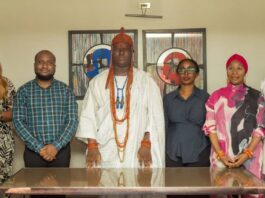 Nile Group Executives and the Ooni of Ife at the ceremonial signing to manage Ojaja Cinemas.