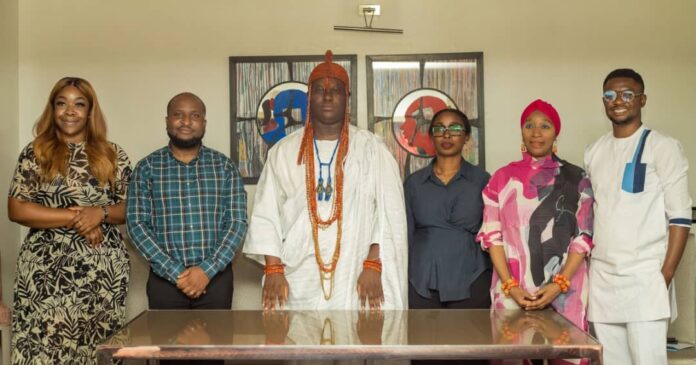 Nile Group Executives and the Ooni of Ife at the ceremonial signing to manage Ojaja Cinemas.