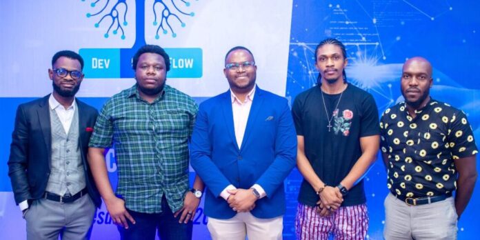L-R: IT, Information Systems and Security Manager, PalmPay, Paul Oludele; Senior Business Relationship Manager, Moniepoint, Ebuka Onyejegbu; Chief Executive Officer, DevSecFlow, Francis Ofungwu; Back-End Developer, Opay, Demi Babajide and Manager, Information Security, Kuda MFB, Sopriye Iketubosin during the Executive Breakfast for Cybersecurity Leaders held at The George Hotel, Ikoyi, Lagos